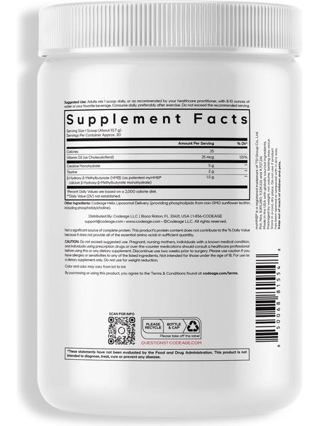 Codeage, Creatine HMB+, 13.02 oz