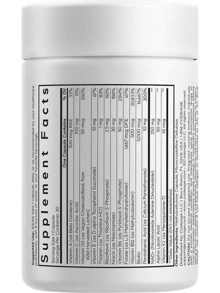Codeage, Multivitamin NAD, 30 Vegetable Capsules