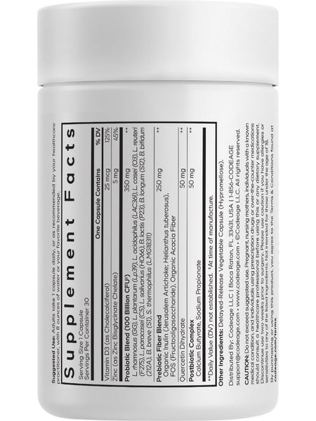 Codeage, Probiotic+ 100 Billion CFUs, 30 Vegetable Capsules
