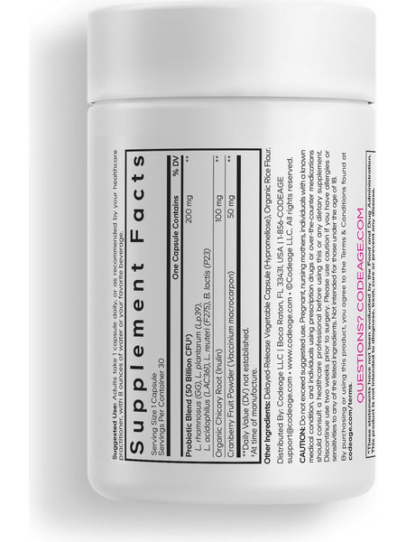 Codeage, Women's Daily Probiotic, 30 Vegetable Capsules