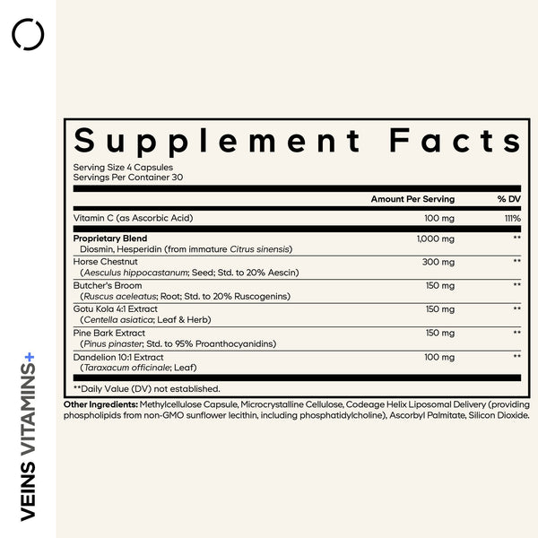 Codeage, Veins Vitamins+, 120 Vegetable Capsules