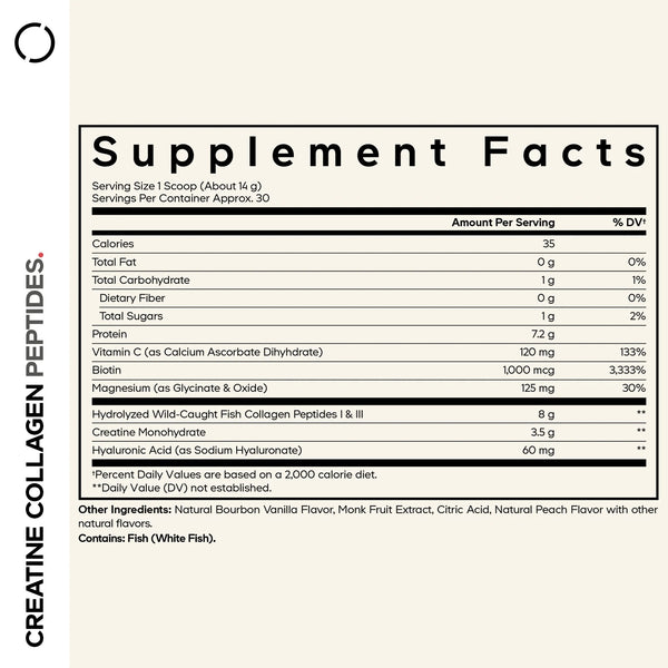 Codeage, Creatine Collagen Peptides, Vanilla, 15 oz