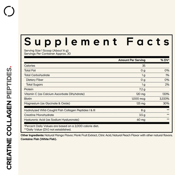 Codeage, Creatine Collagen Peptides, Mango, 15 oz