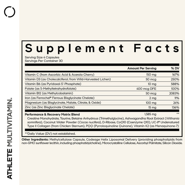 Codeage, Athlete Multivitamin Platinum, 120 Vegetable Capsules
