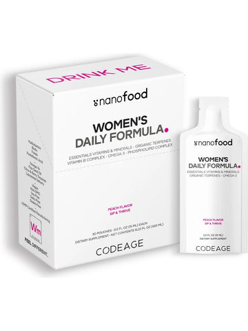 Codeage, Women's Daily Formula, Liposomal Delivery, Essential Vitamins + Omega-3, Peach, 30 Pouches, 0.5 fl oz