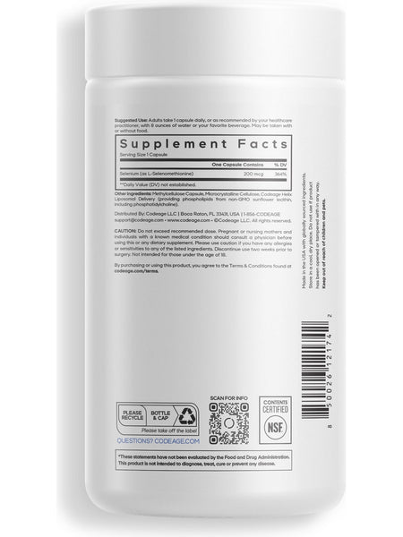 Codeage, Liposomal Selenium+, 180 Vegetable Capsules