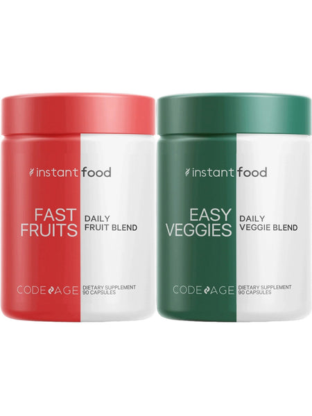 Codeage, Easy Veggies + Fast Fruits Bundle, 2 bottles, 90 Capsules