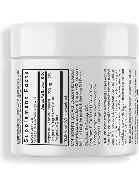 Codeage, Liposomal Magnesium Glycinate Powder, 3 oz
