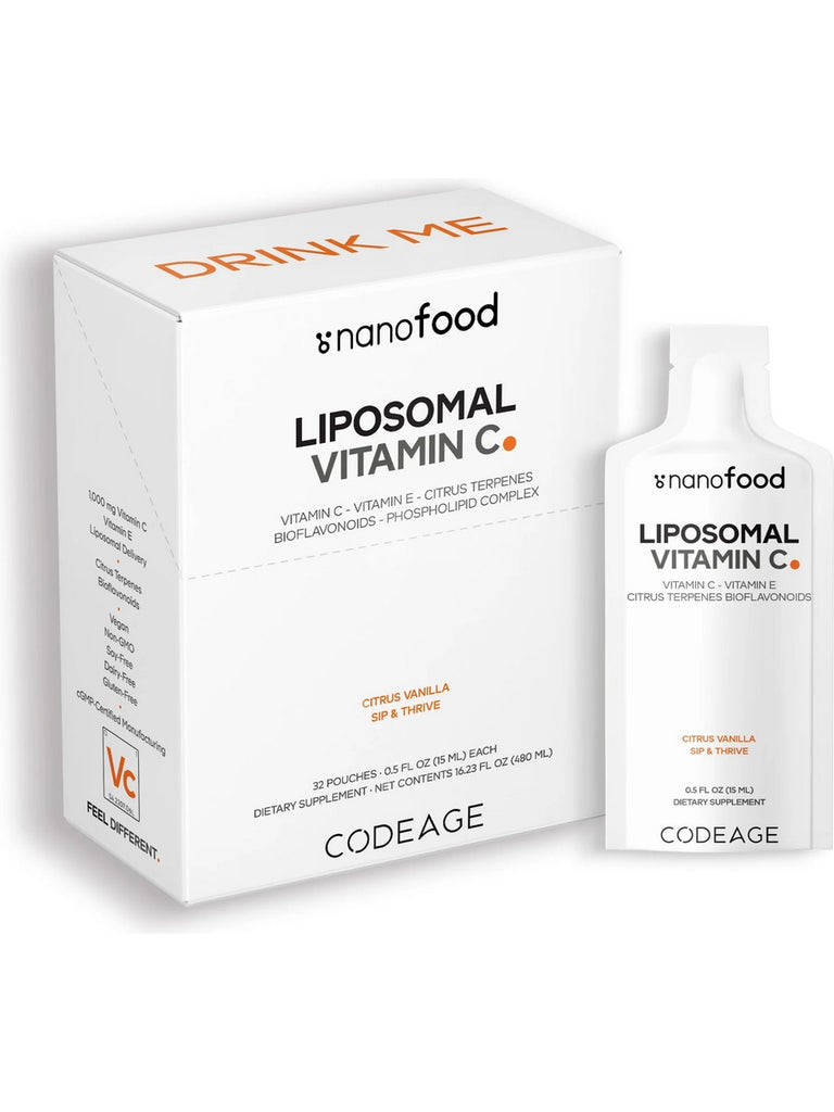 Codeage, Liposomal Vitamin C, Citrus Vanilla, 32 Pouches, 0.5 fl oz