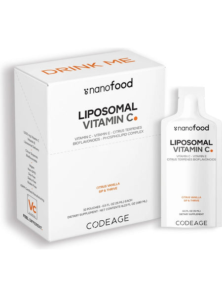 Codeage, Liposomal Vitamin C, Citrus Vanilla, 32 Pouches, 0.5 fl oz