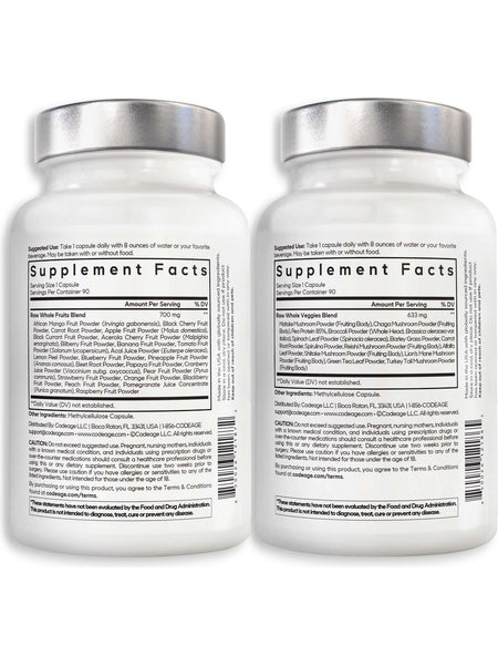 Codeage, Amen Fruits + Veggies Bundle, 90 Vegetable Capsules