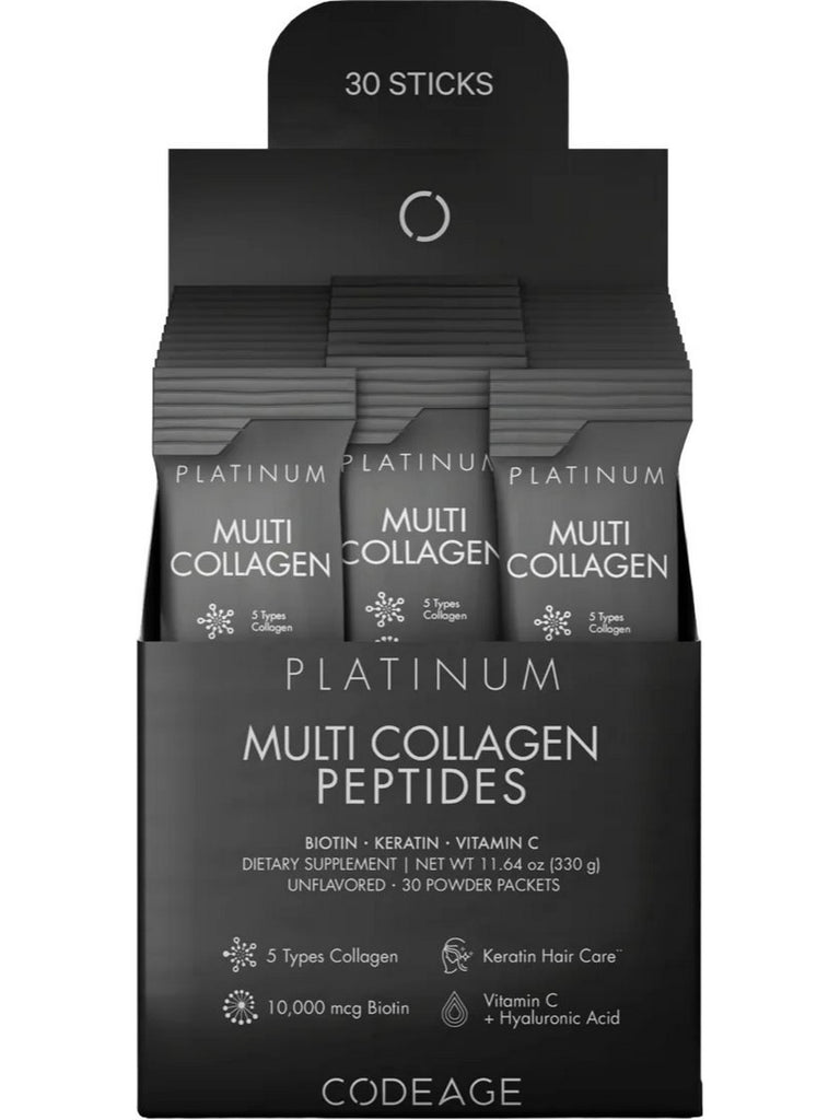 Codeage, Multi Collagen Protein Powder Platinum Stick, 30 Powder Packets