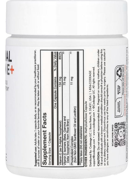 Codeage, Liposomal Vitamin E+, 90 Capsules