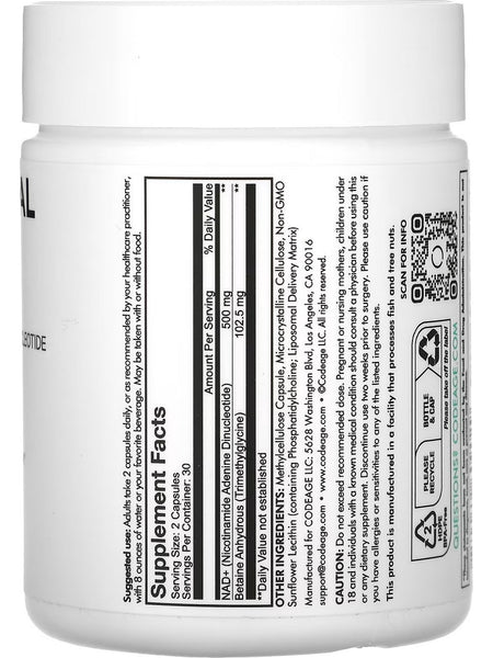 Codeage, Liposomal NAD+, 60 Capsules