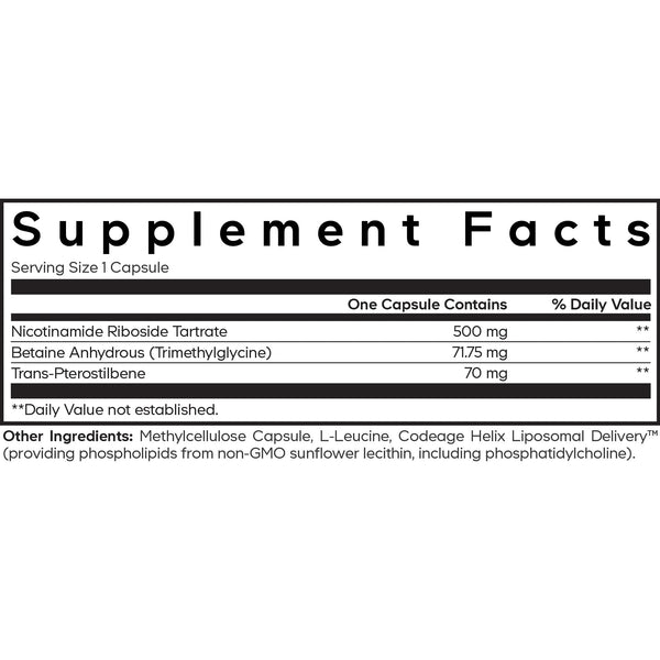 Codeage, Liposomal Nicotinamide Riboside+, 60 Vegetable Capsules