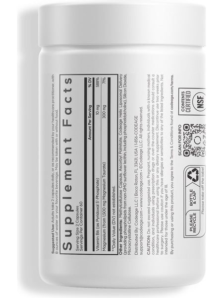 Codeage, Liposomal Magnesium Taurate+, 120 Vegetable Capsules