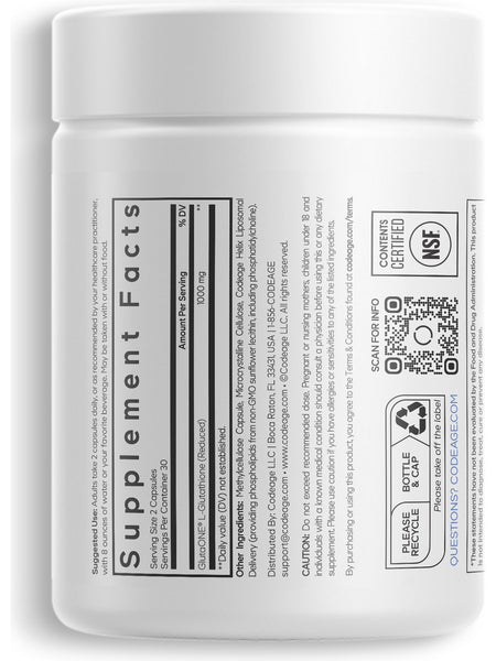 Codeage, Liposomal Glutathione, 1000 mg, 60 Vegetable Capsules