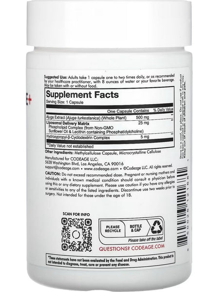 Codeage, Liposomal Turkesterone+, 120 Capsules