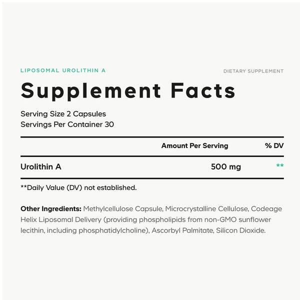 Codeage, Liposomal Urolithin A, 60 Vegetable Capsules
