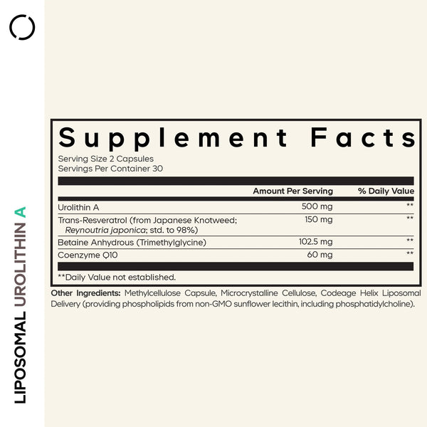 Codeage, Liposomal Urolithin A, 60 Vegetable Capsules