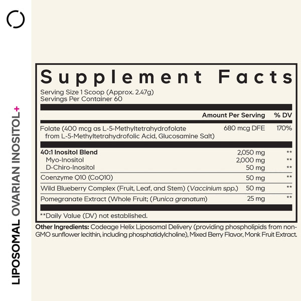 Codeage, Liposomal Ovarian Inositol+, Mixed Berry Powder, 5.2 oz
