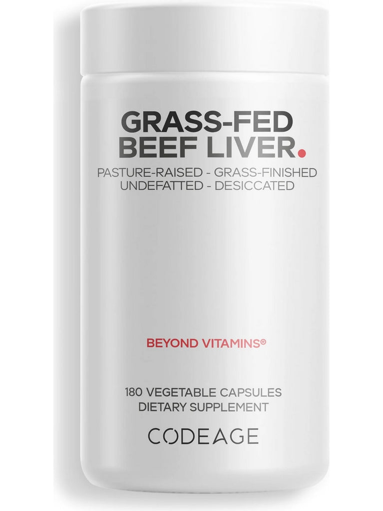 Codeage, Grass-Fed, Beef Liver, 180 Vegetable Capsules
