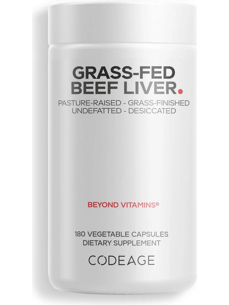 Codeage, Grass-Fed, Beef Liver, 180 Vegetable Capsules