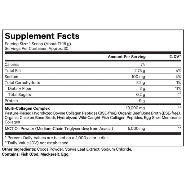 Codeage, Multi Collagen Peptides, Chocolate Flavor, 18.17 oz