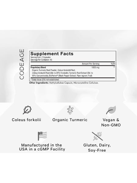 Codeage, Forskolin Turmeric, 90 Capsules
