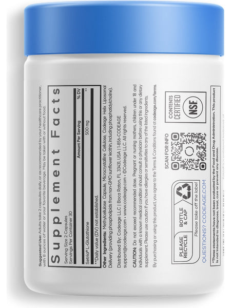 Codeage, Liposomal Glutathione, 60 Vegetable Capsules