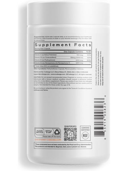 Codeage, ADK Vitamins, 180 Vegetable Capsules