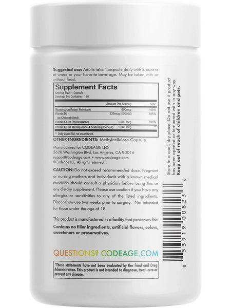 Codeage, ADK Vitamins, 180 Capsules