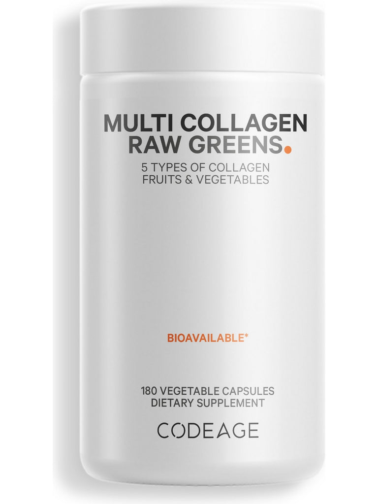 Codeage, Multi Collagen Raw Greens, 180 Vegetable Capsules