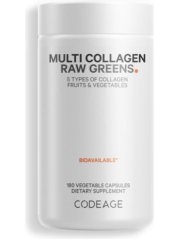 Codeage, Multi Collagen Raw Greens, 180 Vegetable Capsules