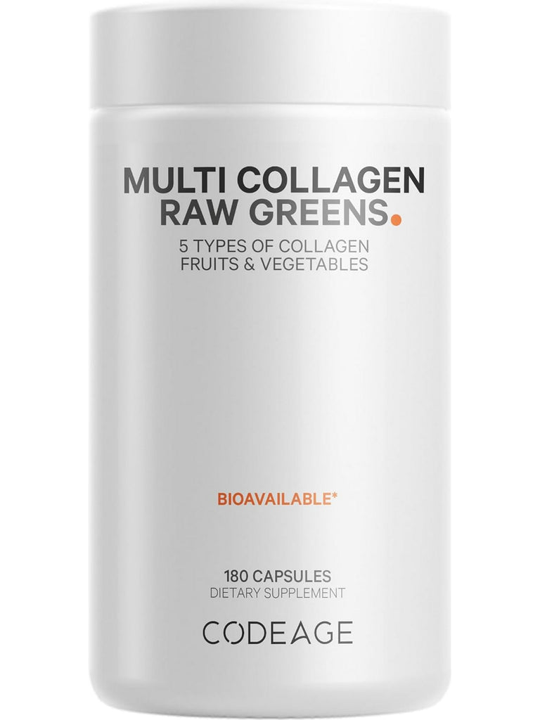 Codeage, Multi Collagen Raw Greens, 180 Capsules
