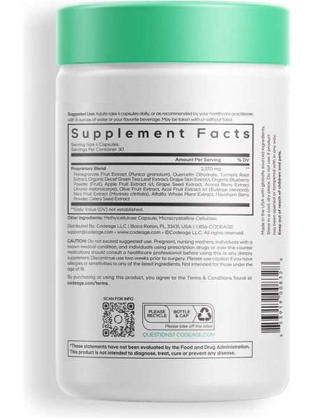 Codeage, Polyphenols Broad Spectrum+, 120 Vegetable Capsules