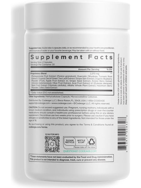 Codeage, Polyphenols Broad Spectrum+, 120 Vegetable Capsules