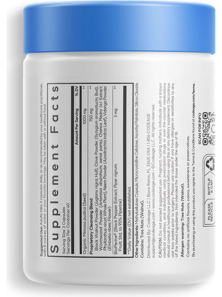 Codeage, Mimosa Pudica Seed+, 120 Vegetable Capsules