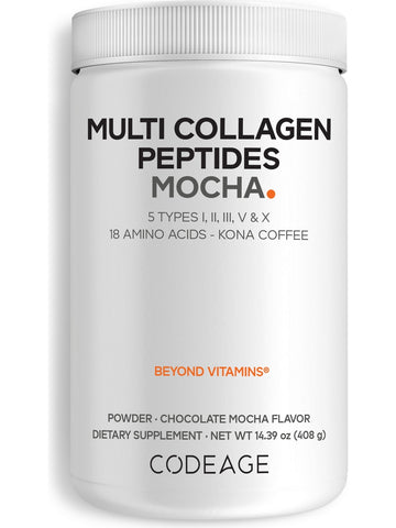 Codeage, Multi Collagen Peptides, Chocolate Mocha Flavor, 14.39oz