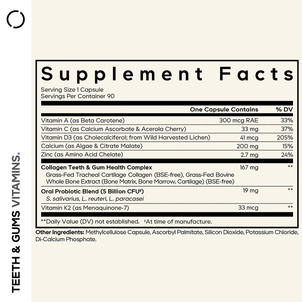 Codeage, Teeth and Gums Vitamins, 90 Vegetable Capsules