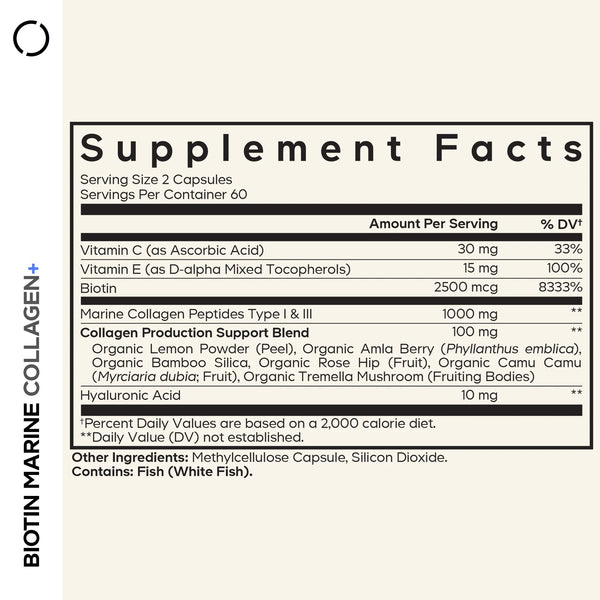 Codeage, Biotin Marine Collagen, 120 Vegetable Capsules