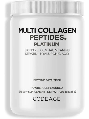Codeage, Multi Collagen Peptides Platinum, Unflavored, 11.5 oz