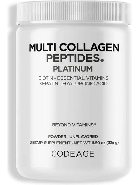 Codeage, Multi Collagen Peptides Platinum, Unflavored, 11.5 oz
