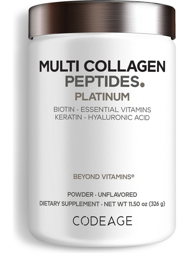 Codeage, Multi Collagen Peptides Platinum, Unflavored, 11.5 oz