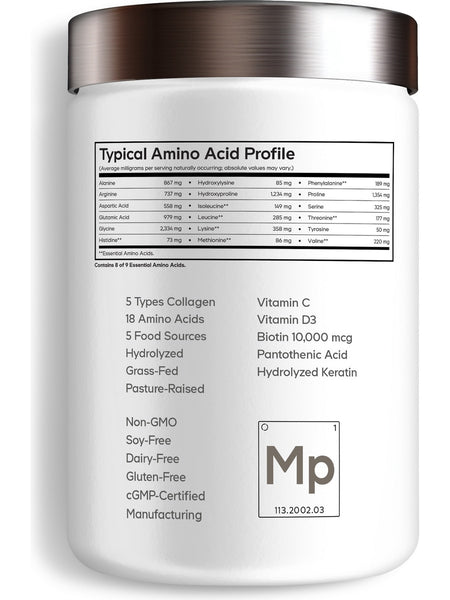 Codeage, Multi Collagen Peptides Platinum, Unflavored, 11.5 oz
