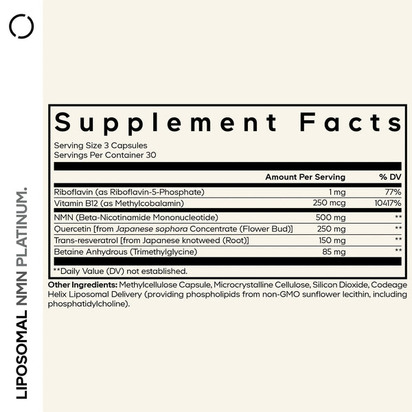 Codeage, Liposomal NMN Platinum, 90 Vegetable Capsules
