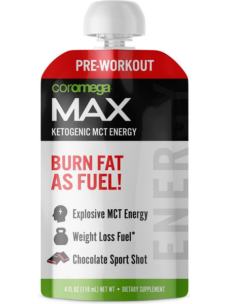 Coromega, Max MCT Energy Chocolate Brownie Bag Squeeze Pouch 4 oz, 8 packets