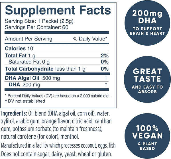 Coromega, Coromega Vegan Max DHA, 60 Individual Squeeze Packets