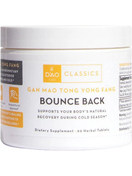 DAO Labs, Gan Mao Tong Yong Fang, Bounce Back, 60 Herbal Tablets