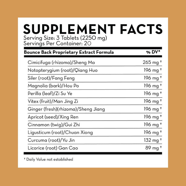 DAO Labs, Gan Mao Tong Yong Fang, Bounce Back, 60 Herbal Tablets